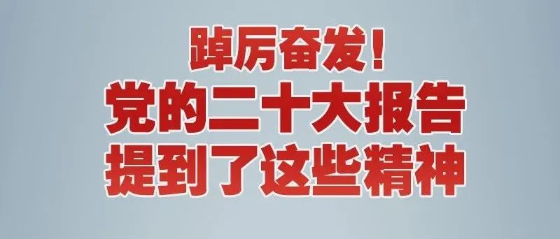 踔厉奋发！党的二十大报告提到了这些精神